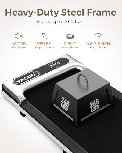 Under Desk Treadmill, Walking Pad for Home and Office, 2.5 HP Portable Walking Jogging Running Machine with Remote Control and LED Display