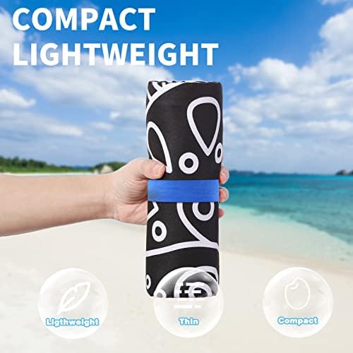 2 Pack Lightweight Thin Beach Towel Oversized 71"x32" Big Extra Large Microfiber Sand Free Towels for Adult Quick Dry Travel Camping Beach Accessories Vacation Essential Gift Black Mandala Elephant