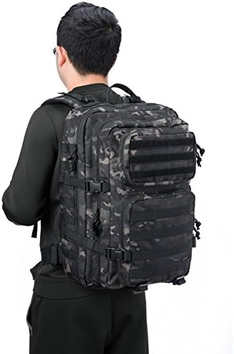 REEBOW GEAR Military Tactical Backpack Large Army 3 Day Assault Pack Molle Bag Backpacks (Black Camo)