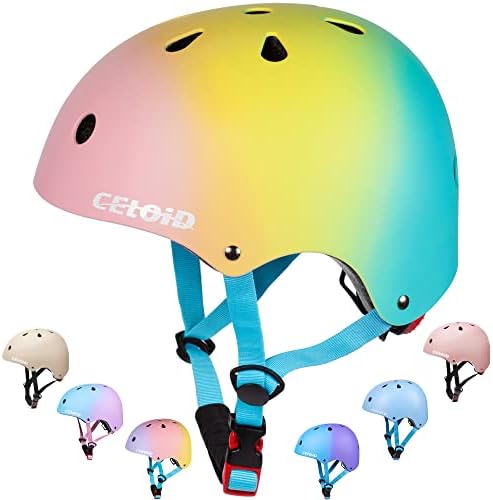 Kids Bike Helmet,Toddler Skateboard Helmets for Ages 2-3-5-8-14 Years Boys Girls,Adjustable Multi-Sport Bicycle Skateboarding Football Roller Skating Scooter Rollerblade Balance Bike Helmet