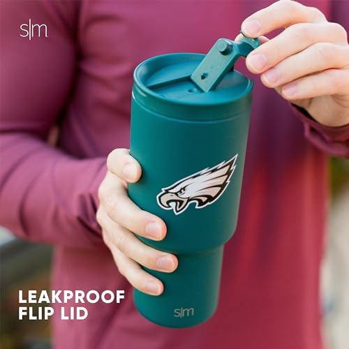 Simple Modern Officially Licensed NFL Detroit Lions 30 oz Tumbler with Flip Lid and Straws | Insulated Cup Stainless Steel | Gifts for Men Women | Trek Collection | Detroit Lions