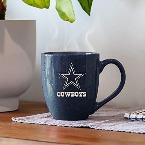 Rico Industries NFL Football 16 oz Team Color Laser Engraved Speckled Ceramic Coffee Mug