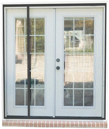 Fenestrelle Magnetic Screen Door for French & Sliding Door, Large Pet & Kids, Keep Bugs Out, Heavy Fiberglass Mesh, Self Closing Continuous Magnetic Seal (Fits Door Size 70"x80", Black Trim)