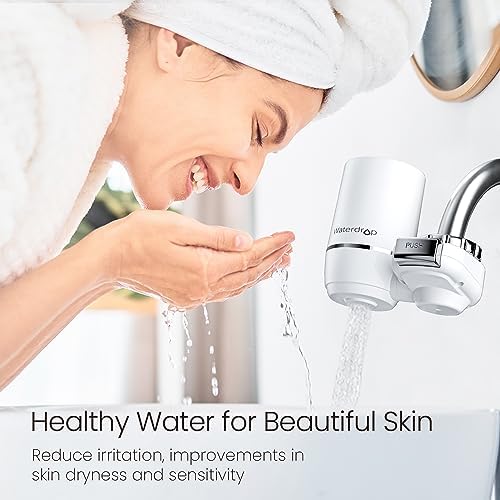 Waterdrop Sink Filter Water Faucet for Skin Care, Bathroom Faucet Filter, 320 Gallons, NSF Certified Water Purifier, 0.01ฮผm Ultra-Filtration System, Reduces Chlorine Lead-Free Material, 1 Filter White