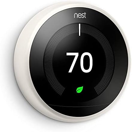 Google Nest Learning Thermostat - Programmable Smart Thermostat for Home - 3rd Generation Nest Thermostat - Compatible with Alexa - White (Renewed)