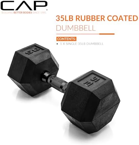 CAP Barbell Coated Hex Dumbbell Weight | Multiple Options
