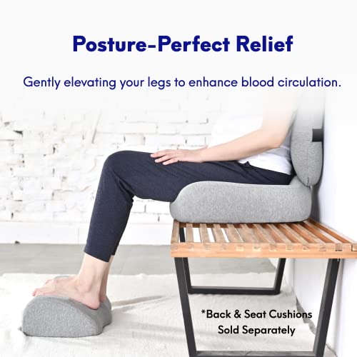 C CUSHION LAB Ergonomic Foot Rest for Under Desk - Patented Massage Ridge Design Memory Foam Foot Stool Pillow for Work, Home, Gaming, Computer, Office Chair - Footrest for Back & Hip Pain Relief