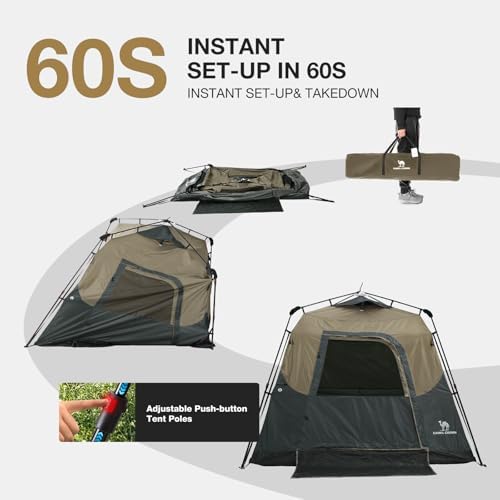 CAMEL CROWN Instant Tents for Camping 4-6 Person Tent Waterproof Easy Setup Sets Up in 60 Seconds Backpacking Tents with Carry Bag for Outdoor Hiking