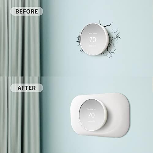 Petrichor Wall Plate Cover - Compatible with Google Nest Thermostat Accessory 2020 - Trim Kit, Easy Installation - Snow