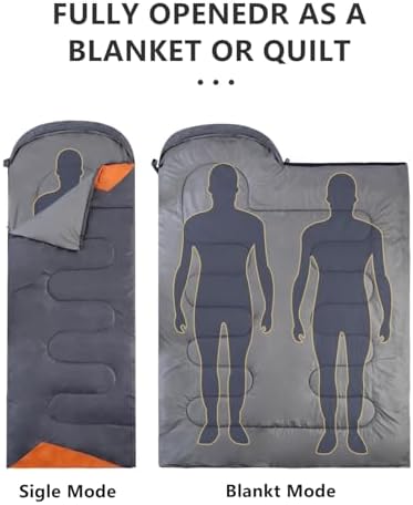 Sleeping Bags for Adults Backpacking Lightweight Waterproof- Cold Weather Sleeping Bag for Girls Boys Mens for Warm Camping Hiking Outdoor Travel Hunting with Compression Bags