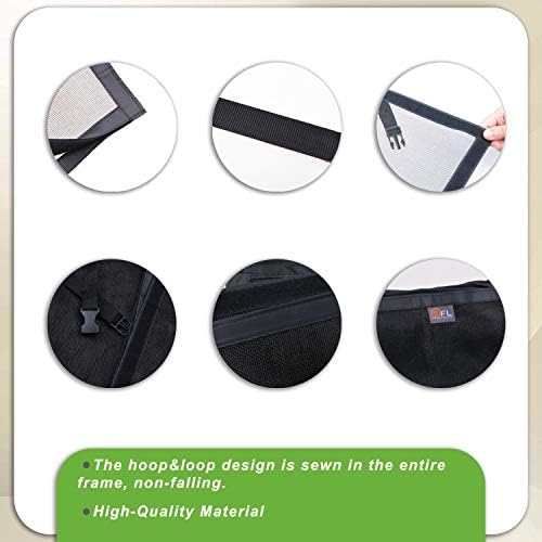 Garage Screen Doors for 1 Car Garage, 8x7Ft Magnetic Closure Heavy Duty Weighted Bottom Screen Self Sealing Fiberglass Mesh Anti Annoying Animals Retractable Net-Easy Assembly & Pass-Through (Black)