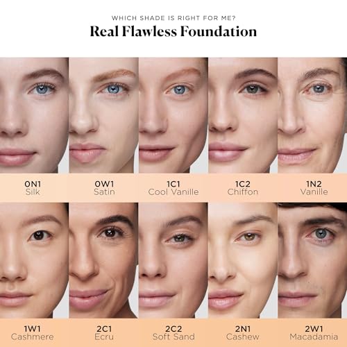 Laura Mercier Real Flawless Weightless Perfecting Waterproof Liquid Foundation: Medium-Buildable Coverage, 12 HR Fade-Proof Wear, Natural Finish, Hydrating, Long Lasting, Non-Comedogenic, Soft Sand