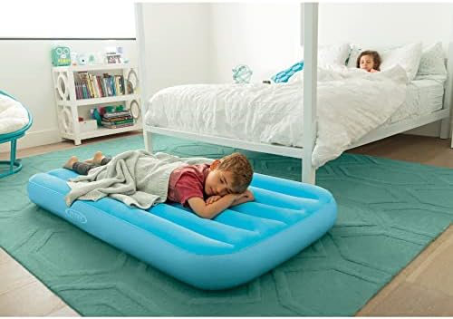 Intex 66803EP Cozy Kidz Inflatable Airbed: Fiber-Tech – Velvety Soft Surface – Carry Bag Included – Color May Vary – 34.5" x 62" x 7"