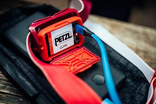 PETZL ACTIK Headlamp - Powerful 450 Lumen Light with Red Lighting, for Hiking, Climbing, Running, and Camping - Grey