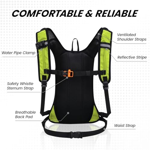 Hydration Pack Backpack for Women & Men, Lightweight Water Backpack with 2L Water Bladder for Hiking Cycling Running Biking