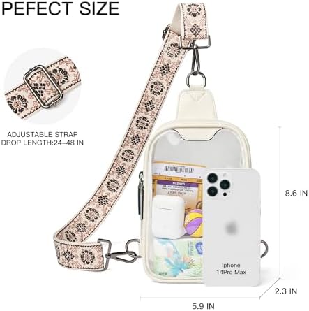 DOUBLE ZIP Clear bags Stadium Approved Crossbody Sling Bag Fanny Pack Purses for Women Men Belt bag for Stadium Events