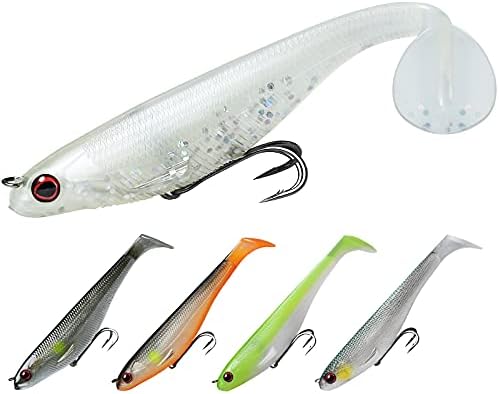 TRUSCEND Pre-Rigged Soft Fishing Lures, Well-Made Easy Catching Lures for Family Fishing, Great Action Swimbaits with Spinner, All-Conditions Fishing Gear for Bass Trout Walleye, Crappie Fishing Jigs