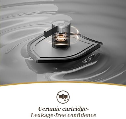 Phiestina 4 Inch 2 Handle Centerset Matte Black Lead-Free Modern Bathroom Faucet, 360 Swivel Spout 2-3 Hole RV Bathroom Vanity Sink Faucet with Pop Up Drain and Water Supply Lines,BF015-1-MB