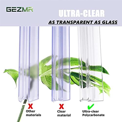 2-Pack Ultra Clear Shower Door Bottom Seal (3/8'' X 39'', Polycarbonate) Frameless Glass Shower Door Seal Strip Shower Door Sweep - Stop Shower Leaks and Create a Water Barrier