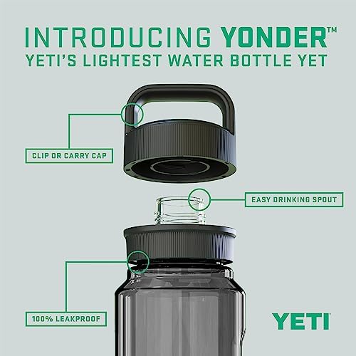 YETI Yonder Water Bottle with Yonder Chug Cap, Lightweight, Leakproof and BPA-Free