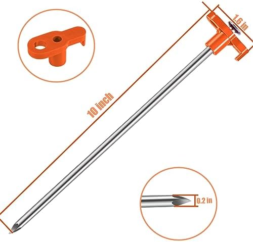 Tent Stakes, 20PCS Heavy Metal Tent Pegs, Professional Camping Tools for Outdoor Trips, Suitable for Strong Winds and Various Ground Tent Pegs, Designed for Camping (20, Red)