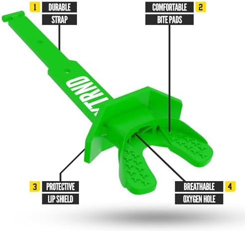 Nxtrnd Two Football Mouth Guard, Football Mouthpiece with Strap, Fits Adult & Youth (Green)