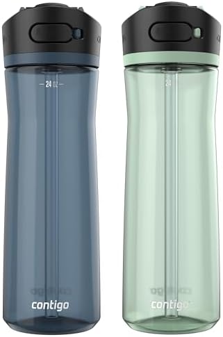 Contigo Ashland 2.0 AUTOSPOUT Water Bottle, 24 oz, 2-Pack, Blueberry; Agave