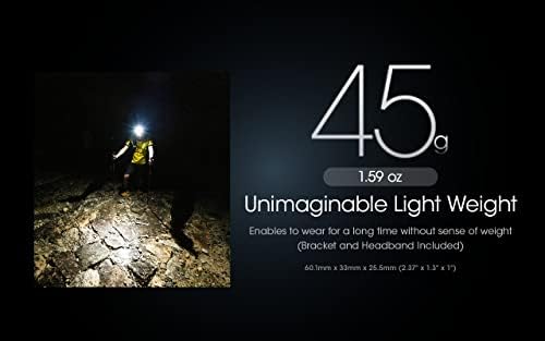 Nitecore NU25 400 UL Ultra Lightweight Headlamp, 400 Lumen USB-C Rechargeable with Lumentac Organizer for Back Packing, Camping and Running (Yellow)
