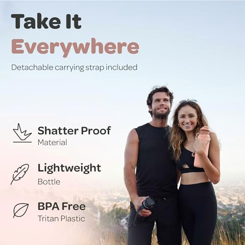 Hydracy Water Bottle with Time Marker -Large BPA Free Water Bottle & No Sweat Sleeve -Leak Proof Gym Bottle with Fruit Infuser Strainer & Times to Drink -Ideal for Fitness Sports & Outdoors