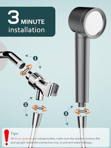 Filtered Shower Head with Handheld, 3 Modes High Pressure Shower Heads, Shower Head with Filters 18 Layers for Hard Water, Remove Chlorine and Harmful Substance, Reduce Dry Skin
