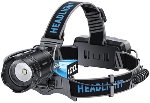 LED Headlamp Rechargeable, 2000 Lumens Super Bright Head Lamp with Motion Sensor, 5 Modes & 120°Adjustable & IPX7 Waterproof USB Rechargeable Headlight for Outdoor Camping, Running, Cycling, Climbing