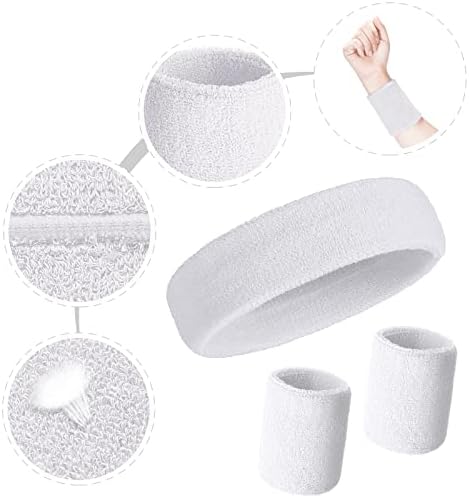 Bememo 6 Pcs Neon Sports Sweatbands Set Paris Sports Competitions Sweatbands 2 Headband 4 Wristbands Breathable Terry Cloth Athletic Bands for Basketball Tennis Costumes Cosplay