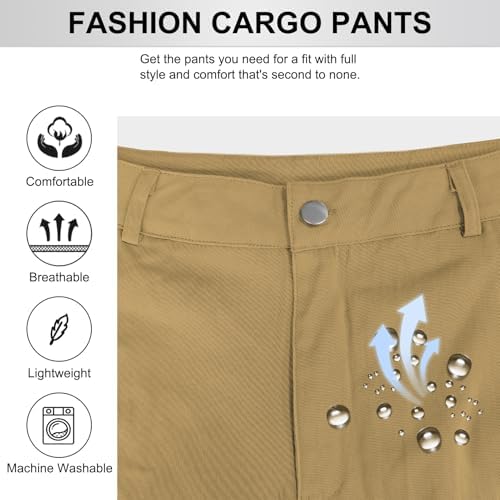 Cargo Pants for Women High Waisted Casual Pants Work Pants Baggy Stretchy Straight Leg Pants