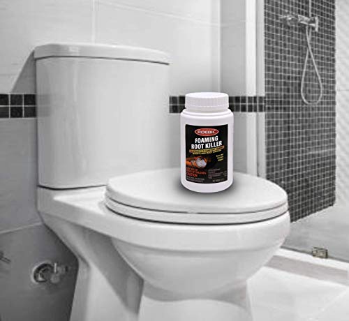 4 Pack Roebic FRK-1LB Foaming Root Killer: Clear Pipes, Stop New Growth, Safe for All Plumbing - 1lb, White, Granules