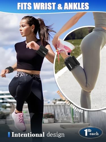 Wrist Ankle Weights Set of 2(1 lb/2 lbs Each) Adjustable Weights Training Intensity for Strength Training Walking Running Yoga Pilates Jogging for Women Men