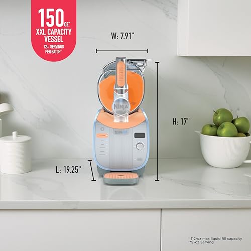 Ninja SLUSHi Max XXL Smart Frozen Drink Maker | Top Performance & Smart Technology, Party-Size 150oz Capacity, No Ice Needed, 6 Programs, Ideal Temp & Texture up to 12 hours | Blue FS605SG