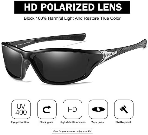 FAGUMA Sports Polarized Sunglasses For Men Cycling Driving Fishing UV400 Protection