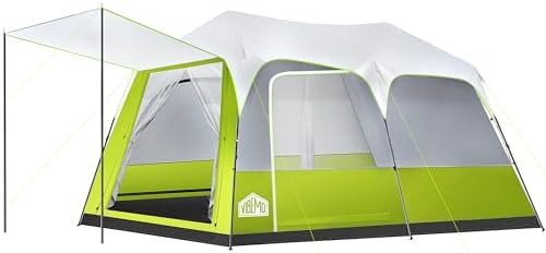 8/10 Person Instant Camping Tent, Pop-Up Family Tent for Instant Easy Setup, Spacious Interior, Includes Rainfly, Room Divider, Carry Bag, Backpacking Tents for Camping, Hiking, Sleepovers