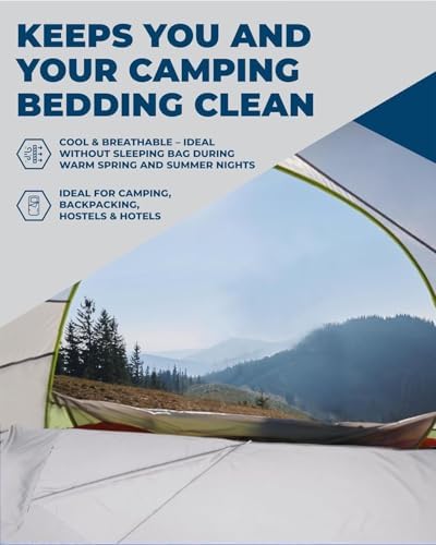 The Friendly Swede Sleeping Bag Liner — Ultralight Polyester or Cold Weather Microfiber Adult Sleep Sack; Thin Travel Sheets for Hotel; Camping Sheets; Travel Sleeping Bag with Pocket-Size Stuff Sack