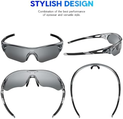 BEACOOL Polarized Sports Sunglasses for Men Women Youth Baseball Cycling Running Driving Fishing Golf Motorcycle TAC Glasses