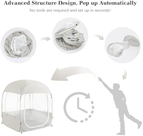 Sports Tent, Instant Weather Proof Clear View Bubble Tent with Carry Bag, Portable & Foldable Pop Up Tents Shelter for Watching Sports Events, Camping, Fishing