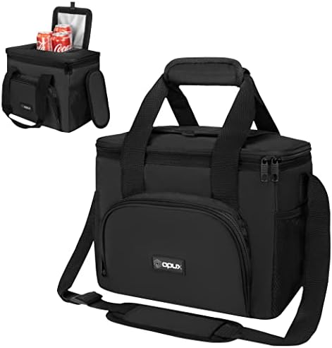 OPUX Soft Cooler Bag, Insulated Collapsible Lunch Cooler Bag for Men Work Camping Beach Travel, Portable Soft Sided Leakproof Waterproof Large Lunch Bag Box with Shoulder Strap 18 Cans, Black