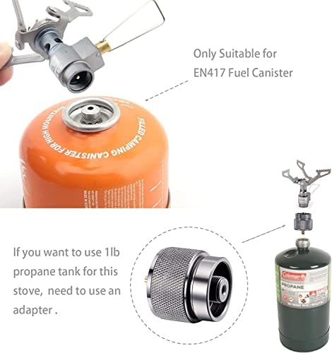 BRS Stove BRS 3000T Stove Titanium Ultralight Backpacking Stove Portable Propane Camping Stove Gas Burner Camp Stove only 26g with Extra O Ring (BRS-3000T Stove)