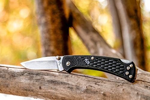 Buck Knives 112 Folding Hunter Slim Select Lockback Pocket Knife with Thumb Studs and Removable/Reversible Deep Carry Pocket Clip