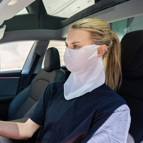 Korea Cooling UPF 50+ UV Sun Protection Face Mask with Neck Coverage – Breathable for Golf, Hiking, Fishing & Outdoors