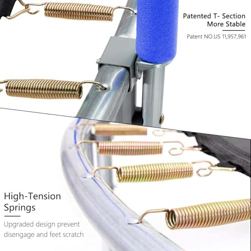 AOTOB 8FT 10FT 12FT 14 FT 15FT Trampoline with Safety Enclosure Net,Outdoor Trampoline with Basketball Hoop, Heavy Duty Jumping Mat and Spring Cover Padding for Kids and Adults, Storage Bag and Ladder