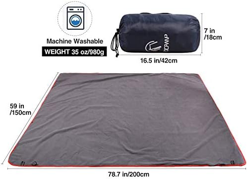 REDCAMP Large Waterproof Stadium Blanket for Cold Weather, Soft Warm Fleece Camping Blanket Windproof for Outdoor Sports, Dark Blue