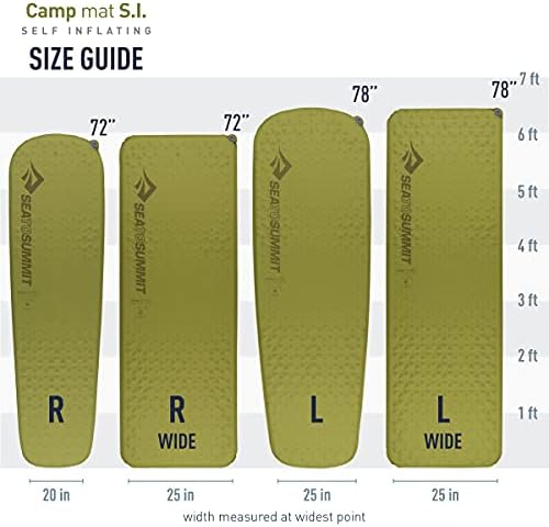 Sea to Summit Camp Self-Inflating Foam Sleeping Mat for Camping and Backpacking, Tapered - Regular (72 x 20 x 1.5 inches)