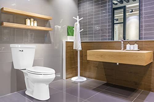 Centoco Elongated Toilet Seat Soft Close, Closed Front with Cover, Molded Wood, Made in the USA, 900SC-001, White