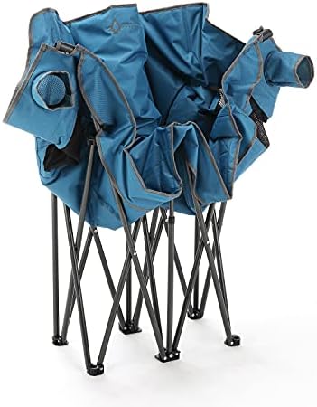 ARROWHEAD OUTDOOR Portable Folding Double Duo Camping Chair Loveseat w/ 2 Cup & Wine Glass Holder, Heavy-Duty Carrying Bag, Padded Seats & Armrests, Supports up to 650lbs, USA-Based Support